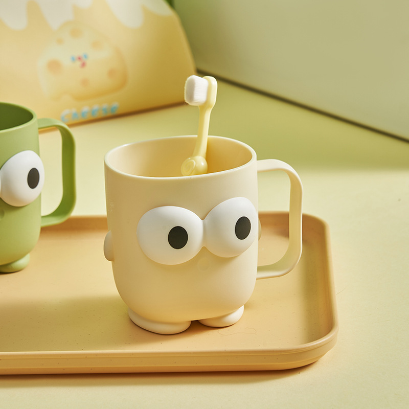 Lindo portacepillos de dientes infantil con ojos grandes y grueso, resistente a caídas, para bebés y niños._voghion.com