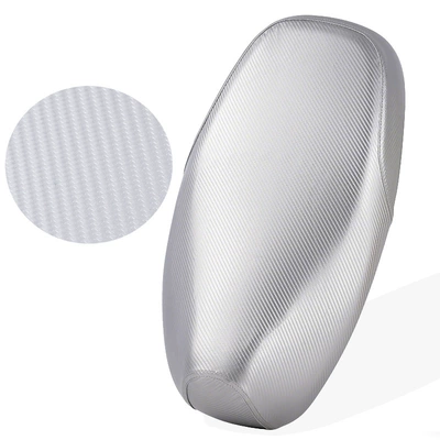 Motorcycle cushion: Carbon Fiber Universal Leather Seat - silver-carbon-fiber-s-number