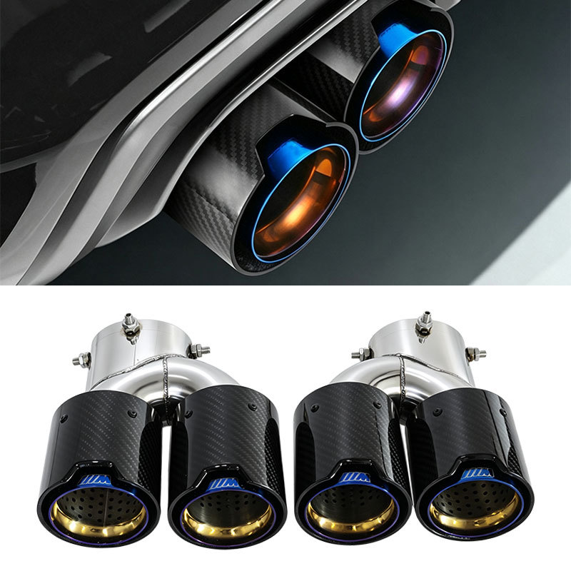 Suitable for BMW M240i 330i M340i M440i stainless steel carbon fiber exhaust modification with four tail pipes