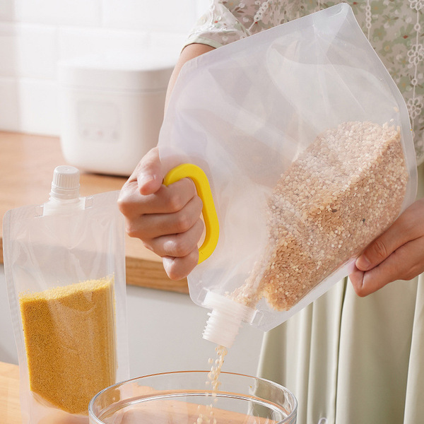 transparent rice storage bag