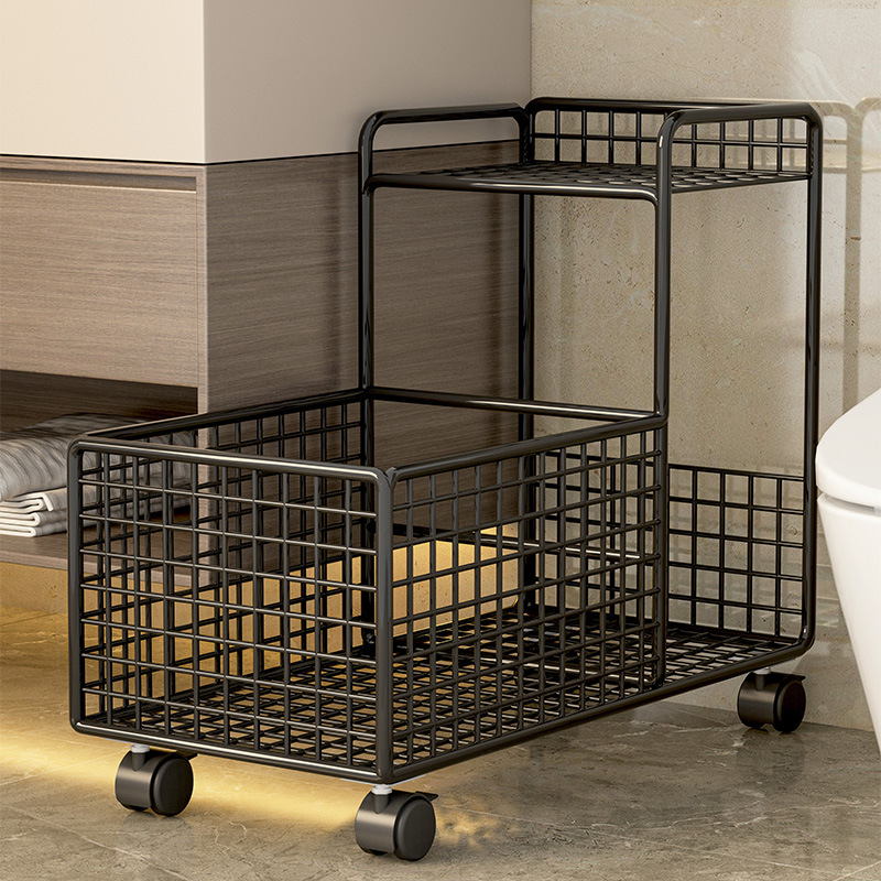 Estante Móvil de Almacenamiento para Baño de Hierro, Multicapa