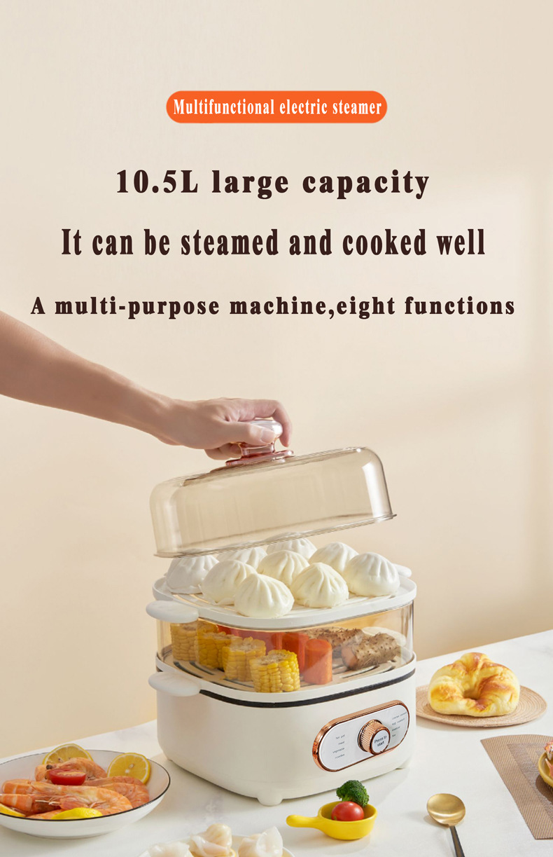 Cuit-vapeur électrique inox multifonction pour la cuisine_voghion.com