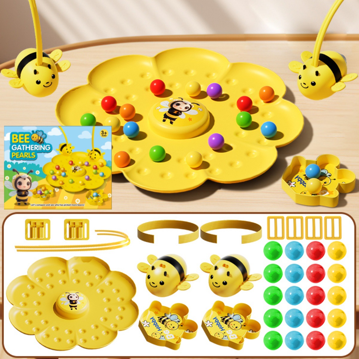 Aventura de recolección de perlas de abejas transfronterizas pesca con perlas magnéticas juego de mesa fiesta interactiva entre padres e hijos juguetes educativos de educación temprana