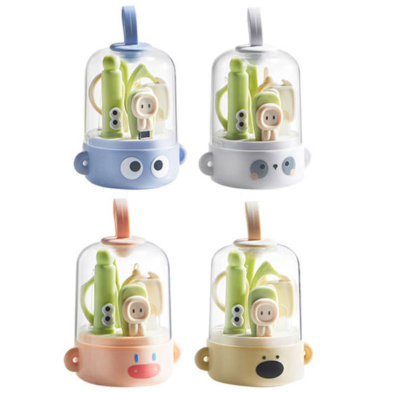 Cartoon anti-pinch meat baby nail clippers newborn baby nail clippers children's scissors 10 pieces suit