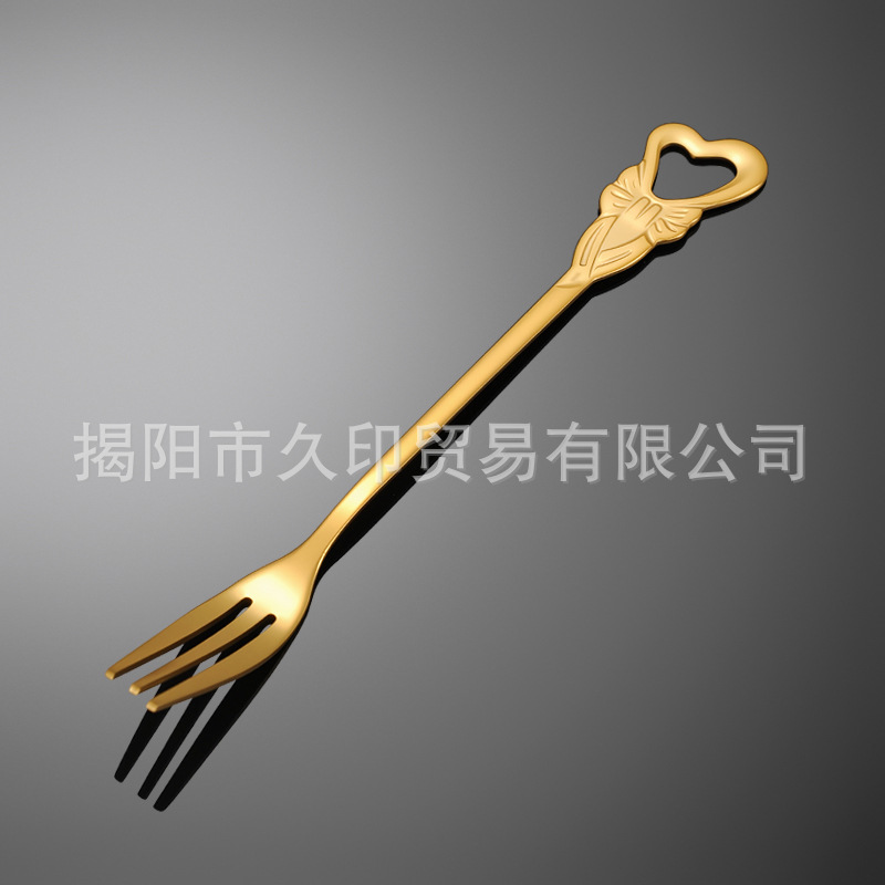 【410】러브 과일 포크 골드