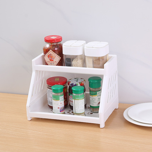 Desktop storage rack cartoon cat paw storage rack double-layer cosmetics jewelry storage rack bathroom kitchen supplies rack