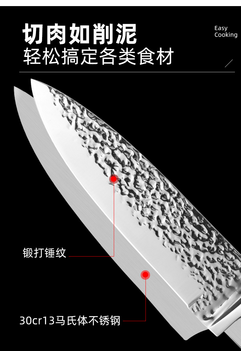 【定制】亚马逊刀具套装15件套彩木柄钢头刀套装带木刀座礼品刀具详情12