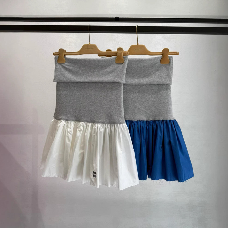 Nanyou High-Quality Mm26 Summer New Style Layered Letter Embroidery Double-Layered Strapless Dress with Contrasting Pleated Design Nanyou High-Quality Mm26 Summer New Style Layered Letter Embroidery Double-Layered Strapless Dress with Contrasting Pleated Design