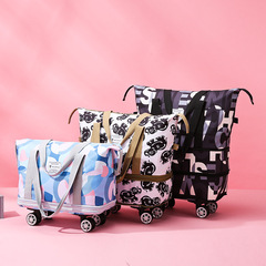 旅行包滾輪行李袋大容量便攜健身住宿待產收納包出差登機可套拉杆