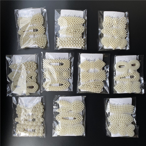 Factory direct sales of pearls in various patterns, BB clip hairpins, side clips, one dollar and two dollar stores, head accessories supply