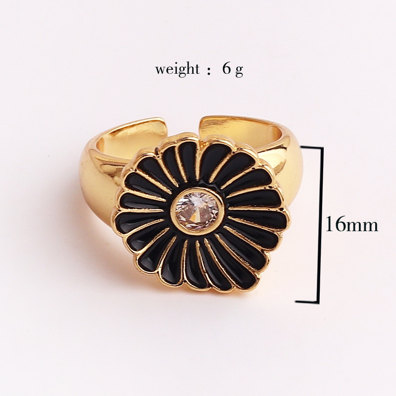 Simple Style Flower Copper Plating Open Ring 1 Piece