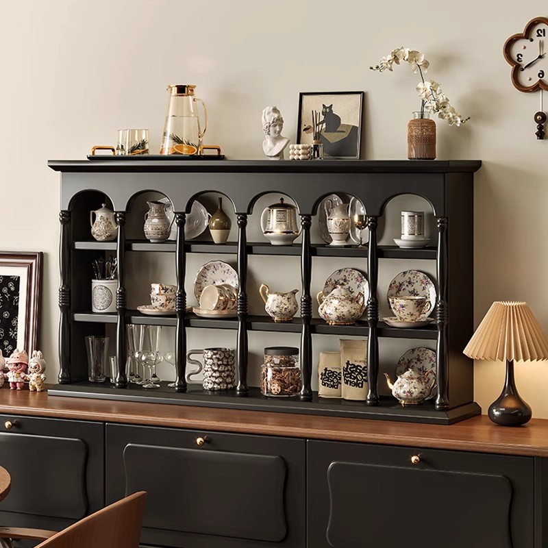 Francés retrógrado soporte de tazas de madera sólida estante de café americano pared tazas de almacenamiento estante de exhibición de pared Patnon