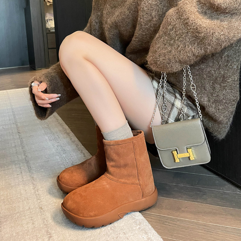 CREW BV Internet celebrity fur integrated Northeast snow boots Women's 2023 new winter hot fleece-lined warm cotton-padded shoes