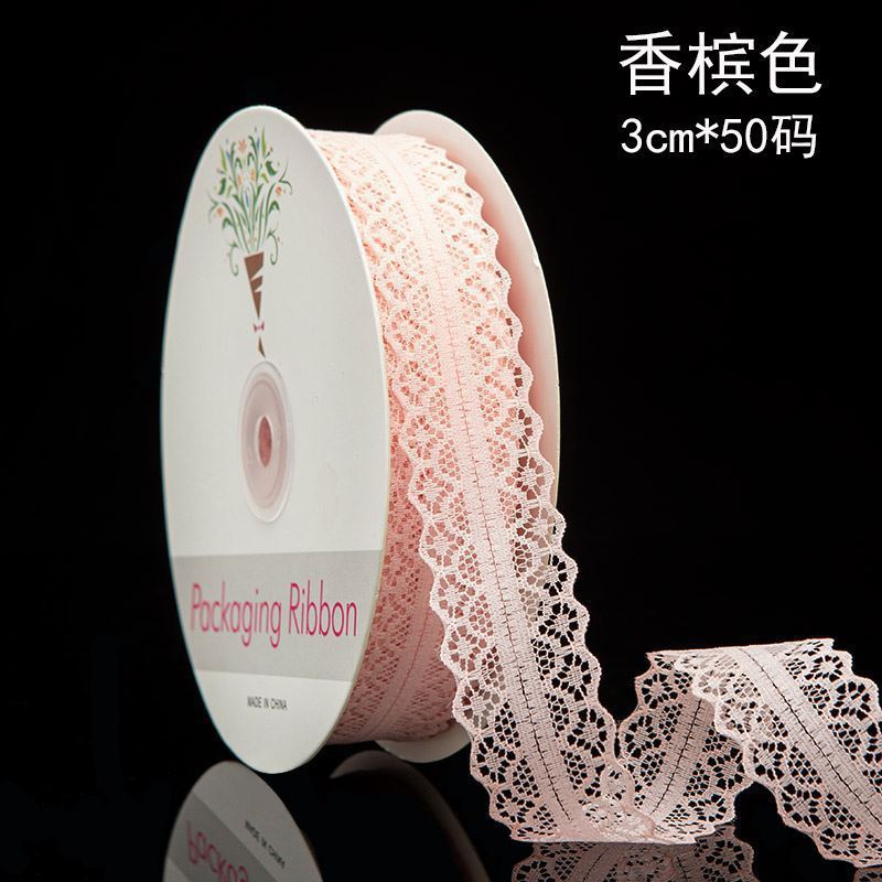 3cm cinta de encaje Ropa Accesorios de boda ramo de flores regalo arco cinta embalaje para hornear