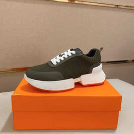 欧洲站男鞋时尚大牌运动休闲鞋2025夏季新款系带百搭飞织网布潮鞋