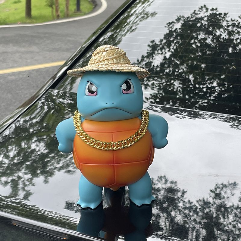 꼬부기 17CM 모자 + 체인 (흔적 없는 나노 접착제 포함)