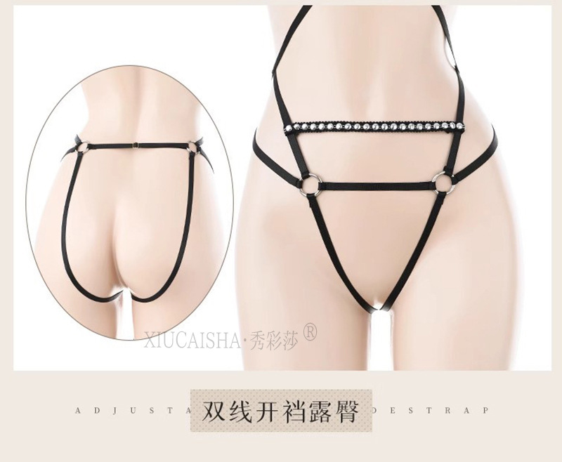 Open-Crotch Tulle Roleplay Lingerie Set with Jacket and Bodysuit, One Size — detail image 12