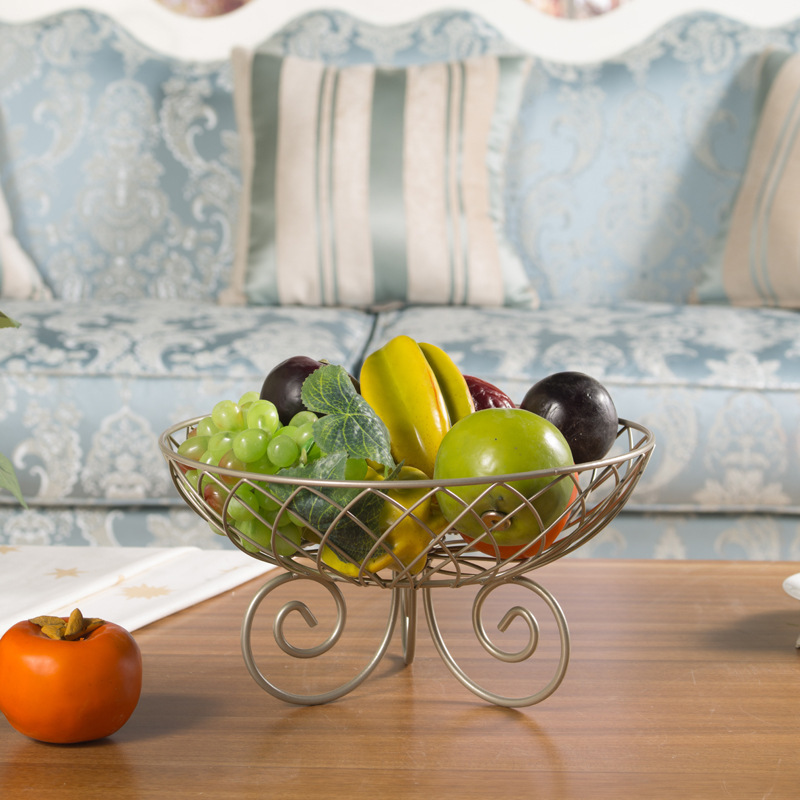 Plato de frutas de hierro forjado gancho de plátano sala de estar casera canasta de frutas de lujo ligera mesa de comedor dulces bocadillos plato