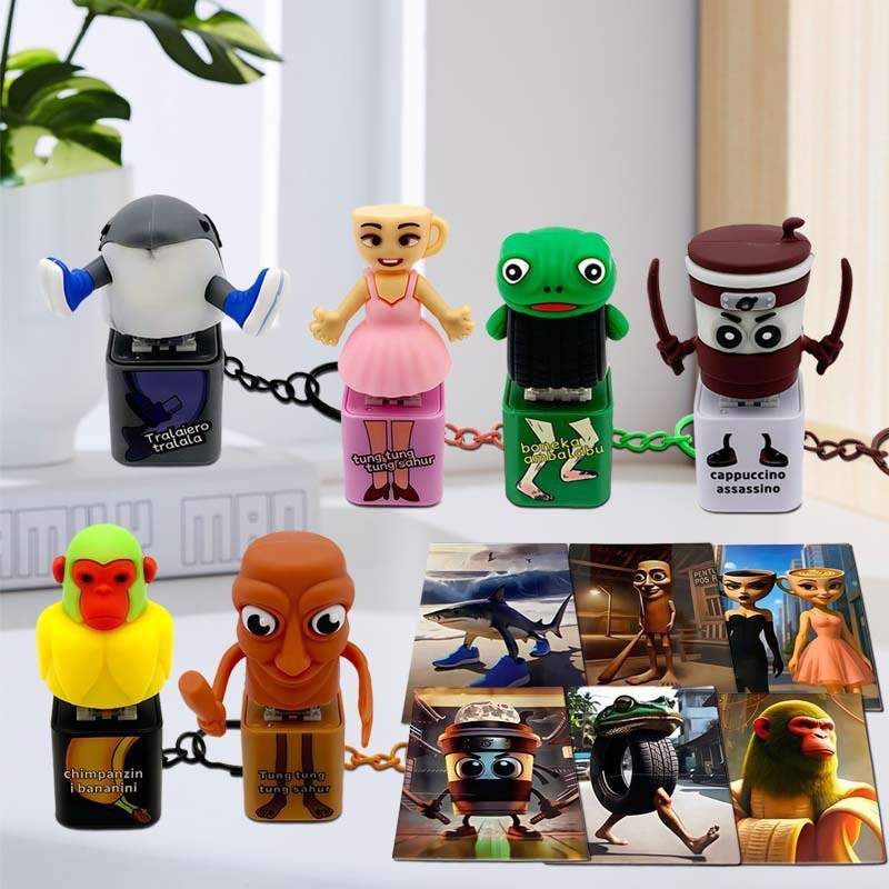 Explosión de madera hombre de montaña y mar a través de la descompresión de llaves colgante llavero luces coloridas creativas sonido juguete reducción de presión