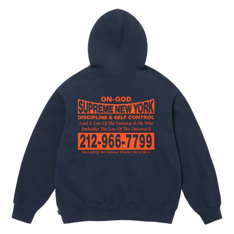Supreme On God Hooded Sweatshirt Navy