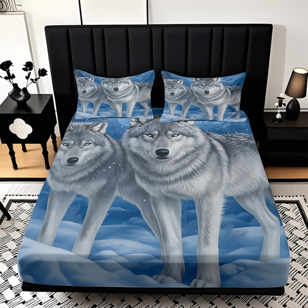 TEMU / JIT impresión digital 3D transfronteriza serie de wolf molido cama de cama de cama de cama para diseñar