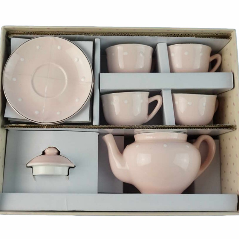 Mini juego de té de cerámica para niños, modelo de juguete educativo de bricolaje, conjunto de accesorios de casa de muñecas, decoración de cerámica para el hogar