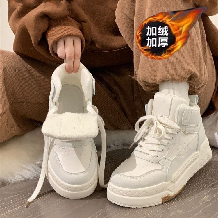 柯玛妮克雪地靴秋冬鞋子女百搭小众ins潮板鞋加绒加厚防寒大棉鞋