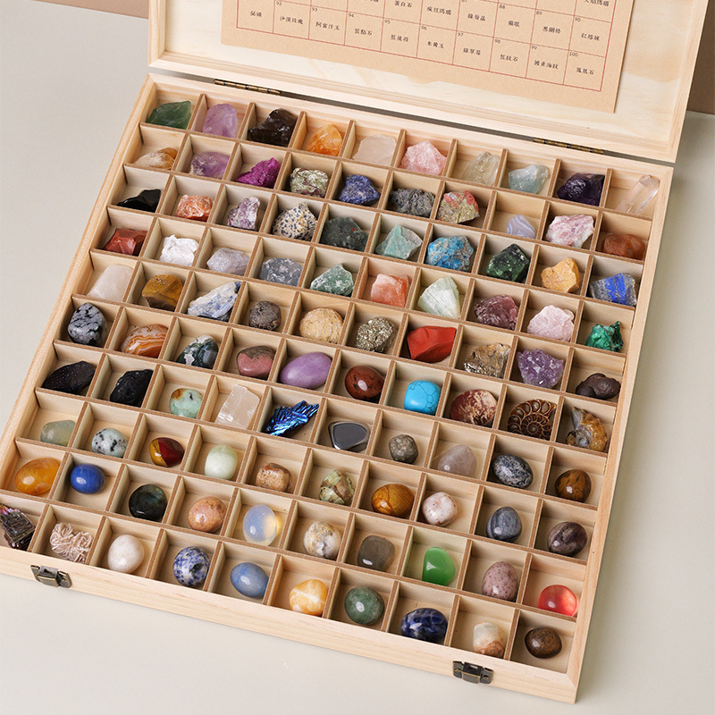 Natural Crystal Raw Stone Mineral Mark Set Diffuser Stone Stone Ornaments Gem Student Science Kidsren's Hole-In-The-Wall Blind Box