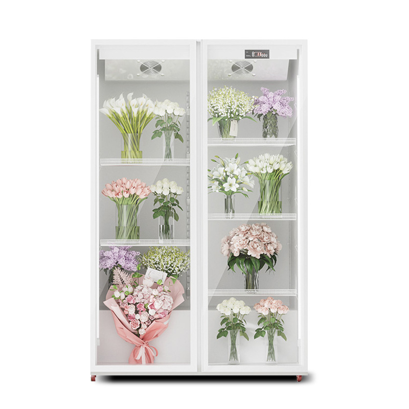 Gabinete de flores de tres puertas florista de flores refrigeración por aire no helada refrigerador de flores frescas refrigerador de flores frescas