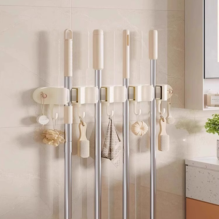 Mop Hook Hanging Rack No Punch Wall Hanging Toilet Mop Storage Rack Adhesive Fixed Kitchen Broom Clip Mop Hook Hanging Rack No Punch Wall Hanging Toilet Mop Storage Rack Adhesive Fixed Kitchen Broom Clip