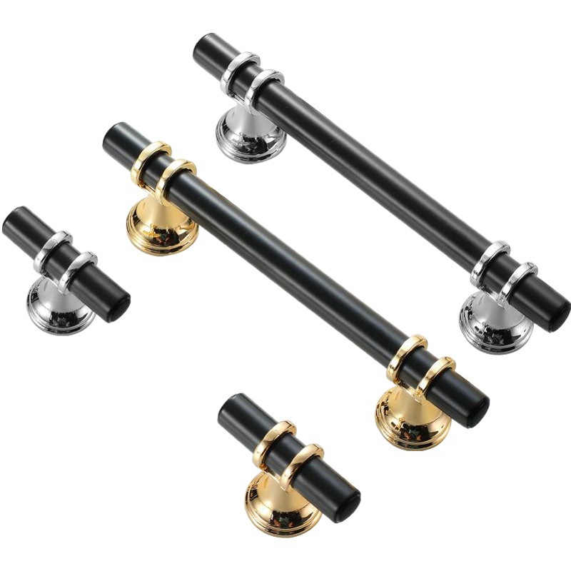 Moderno minimalista de dos colores de costura de lujo de luz Europea armario manija de la puerta del cajón gabinete de zapatos muebles manija de hardware