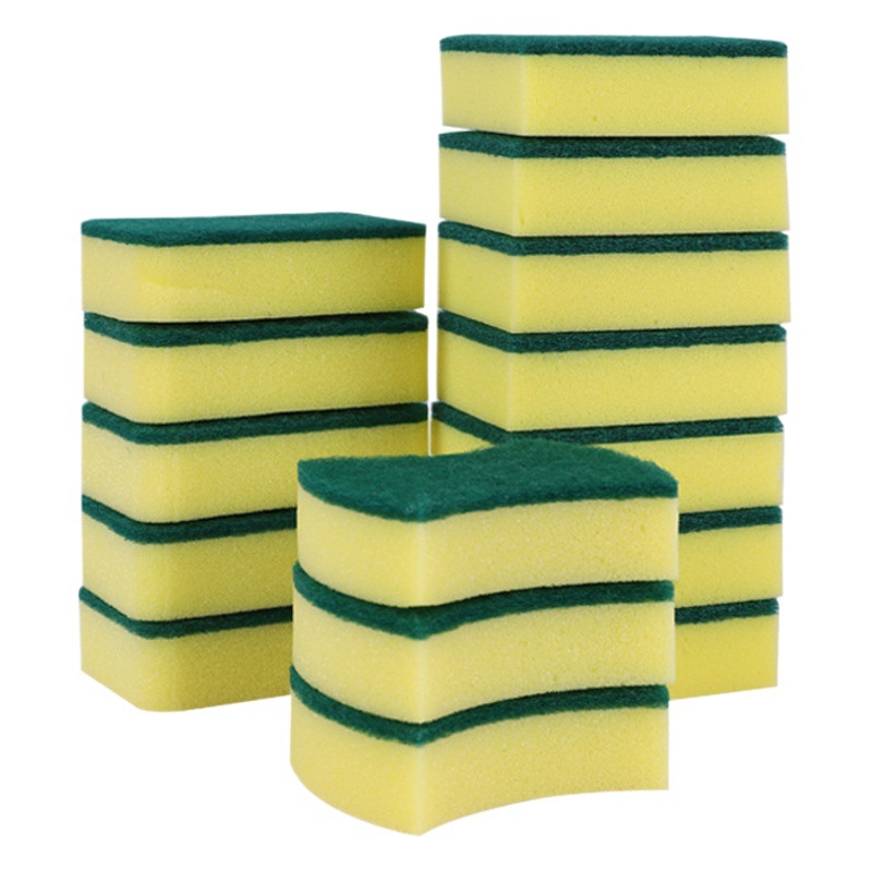 Esponja de limpieza de cocina de alta densidad de doble cara esponja para lavar platos almohadilla de fregado cocina paño de lavado bloque de esponja