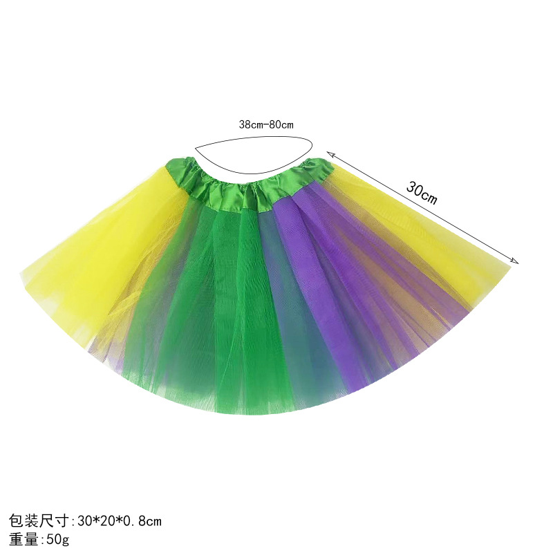 2025 Mardi Gras fiesta de carnaval Brasil Halloween fiesta de carnaval tricolor correa de pelo conjunto de corbata