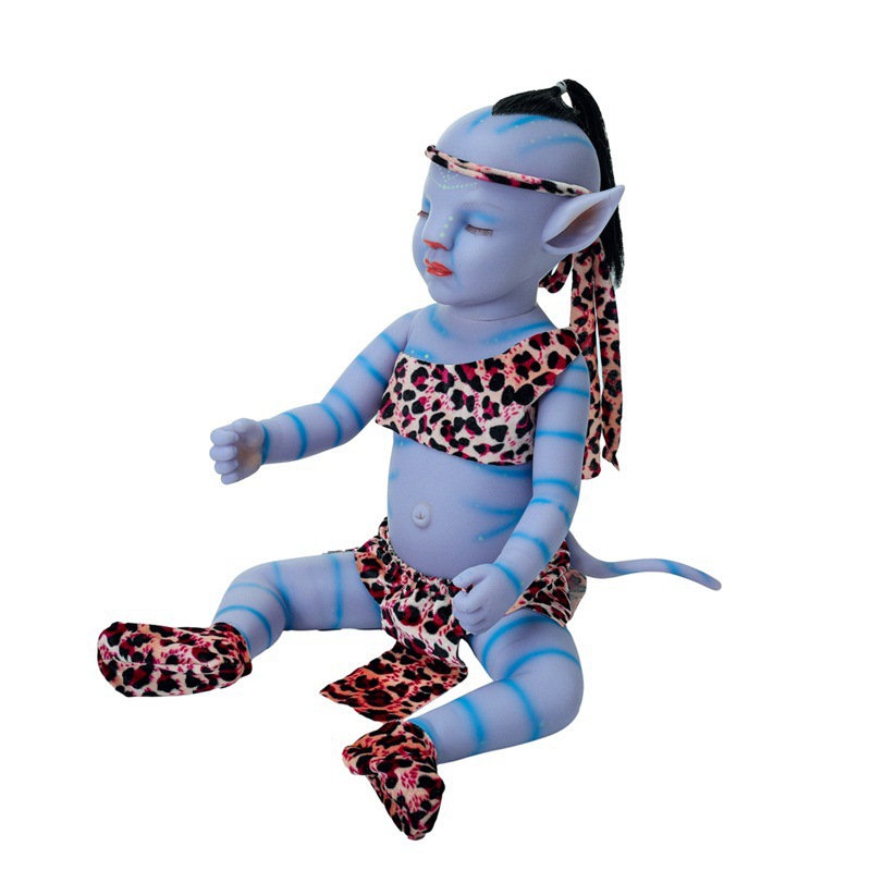 Edición de juguetes 1 muñeca bebé muñeca pesada elfo 2 pulgadas muñeca renacida muñeca azul luz nocturna bebé
