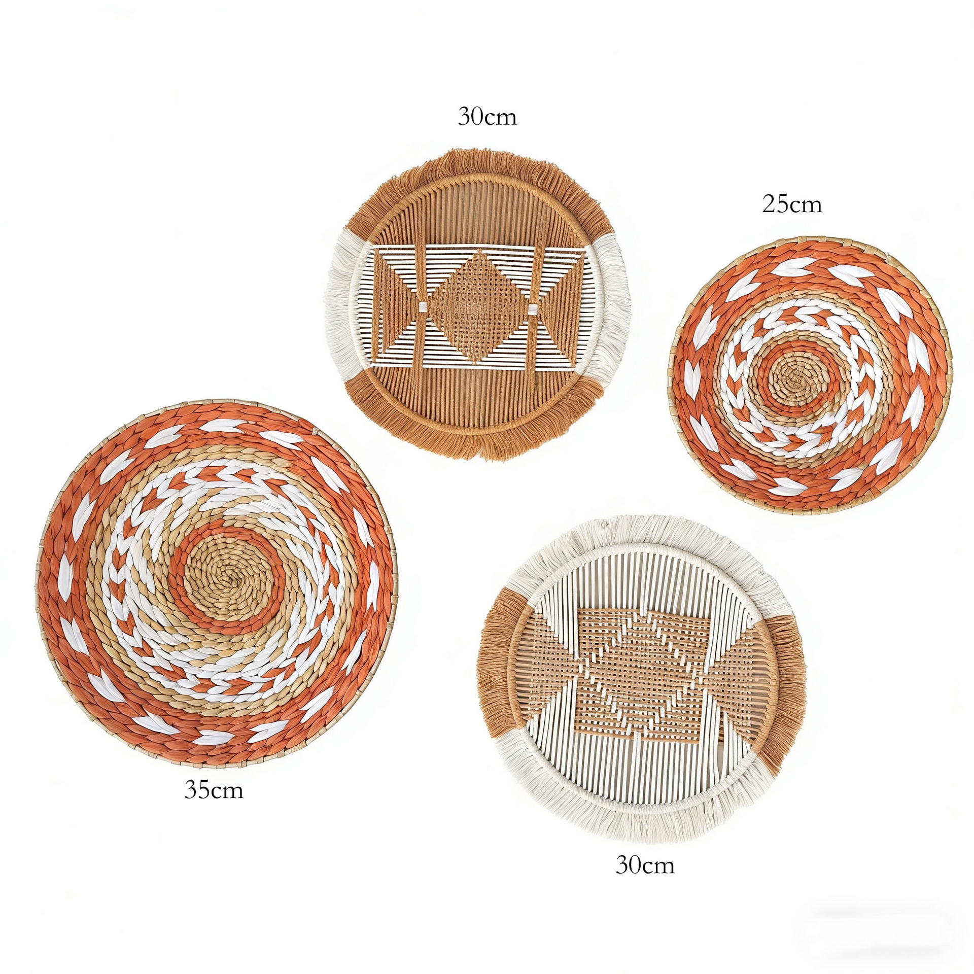 Amazon nuevo tejido de paja artesanal pared bohemia combinación de pared casa vivienda decoración de pared en stock
