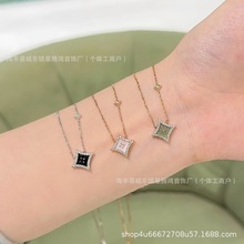 V金高版本闪星东陵玉项链女高级感轻奢百搭汤唯同款白贝母锁骨链