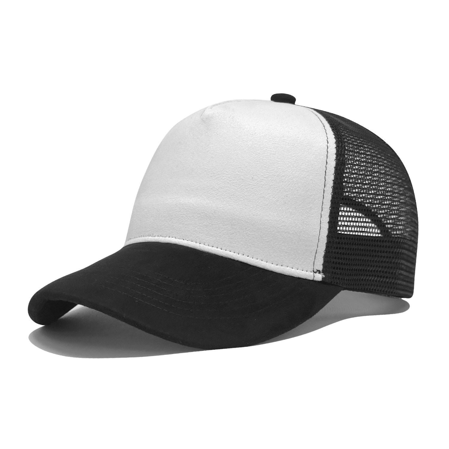 Cinco piezas de gorra de red de gamuza para hombres de verano al aire libre sombrero de protección solar sombrero de red transpirable sombrero de béisbol personalizado