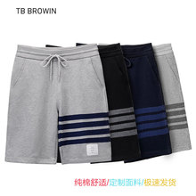 TB BROWIN品牌批发夏季TB新款色织短裤条纹四条杠五分裤休闲卫裤