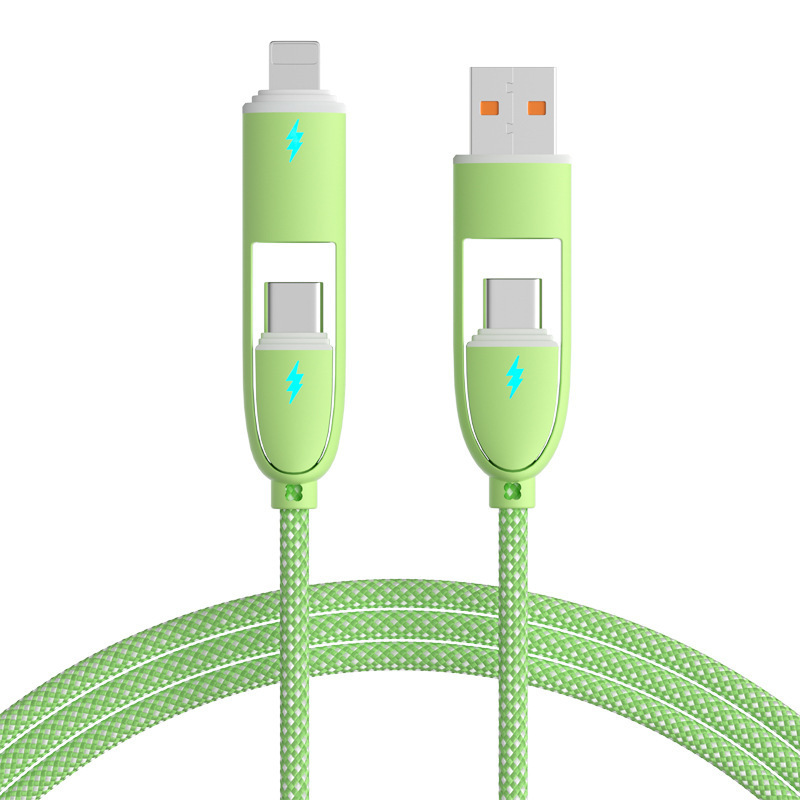 液体シリカゲル急速充電四合一データ線純色100Wはアップル15携帯電話充電線源工場を適用する|undefined