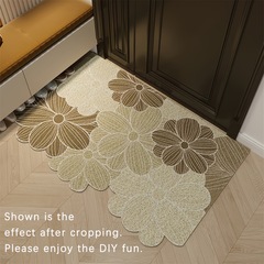 フレッシュな花が戸口に入って玄関のドアを敷いて泥をこすって土の足を敷く家庭用PVCはシルクの床を裁断することができる