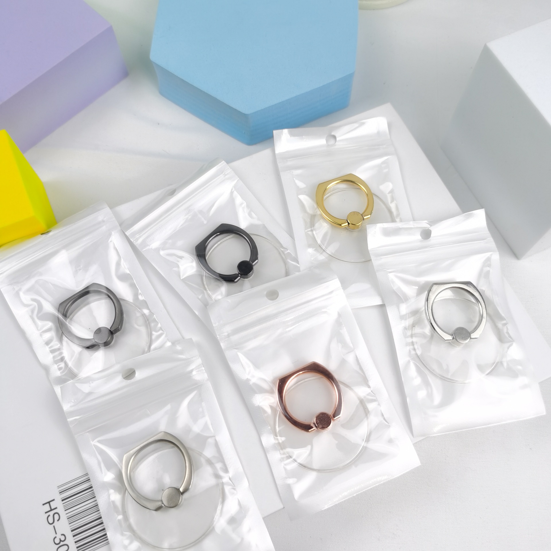 Soporte de anillo de cristal transparente acrílico transparente titular de teléfono móvil de cristal creativo