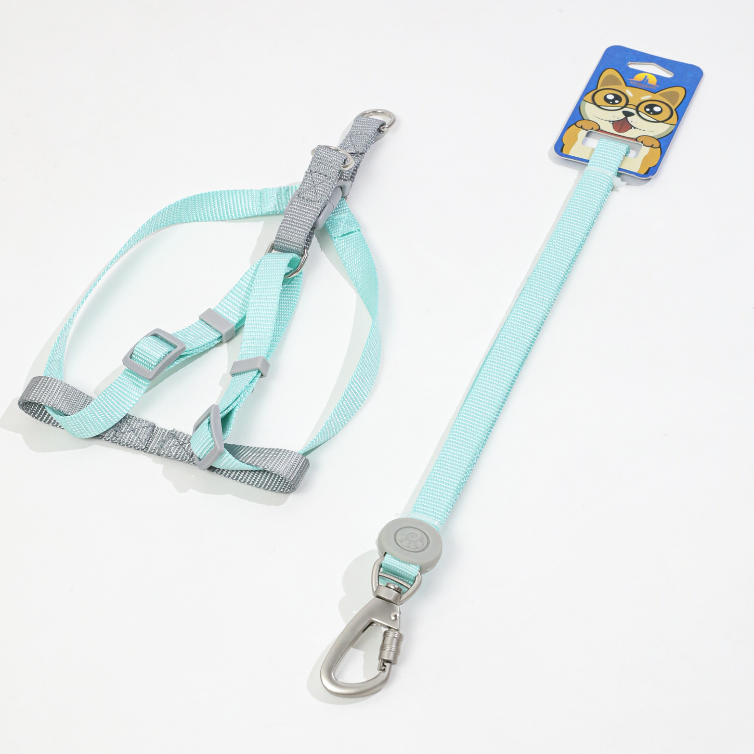 Macaron tracción cuerda nylon pecho trasero tracción perro caminando cuerda ajustable anti-rotura color sólido perro Correa en stock al por mayor