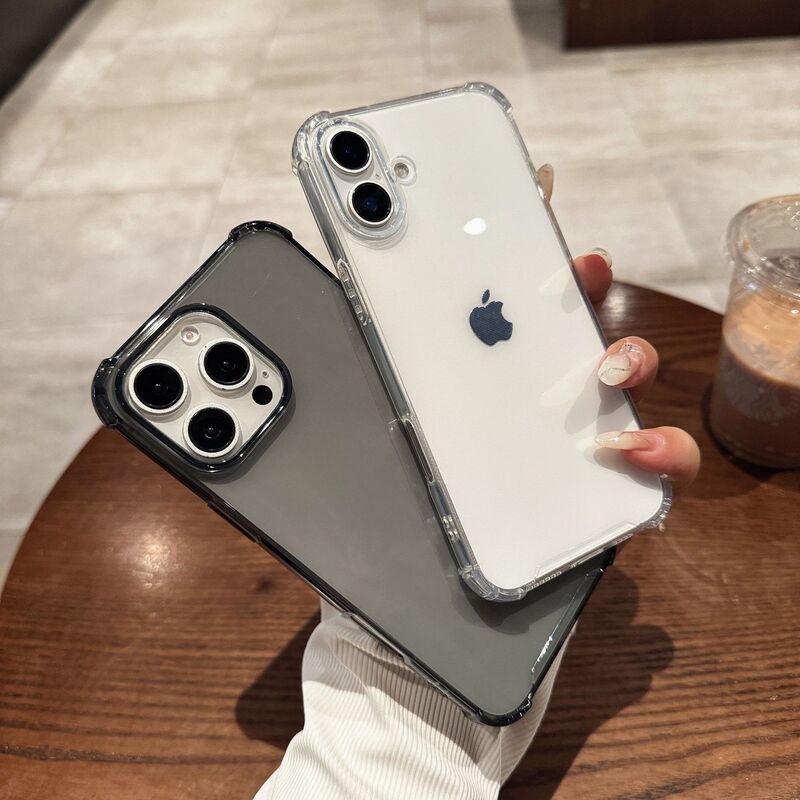 Suitable for Apple 16 Pro Four-Corner Anti-Drop Tpu Soft Case iPhone 14 Transparent Thickened 17 Pro/13 Protective Case 12