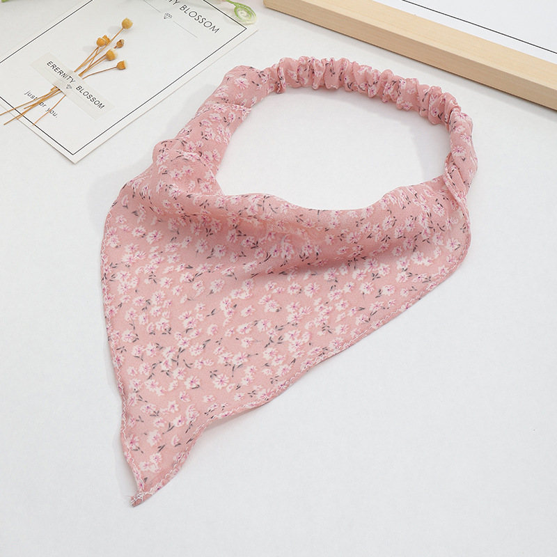 Fashion Thin Floral Elastic Triangle Scarf Headband Wholesale display picture 4