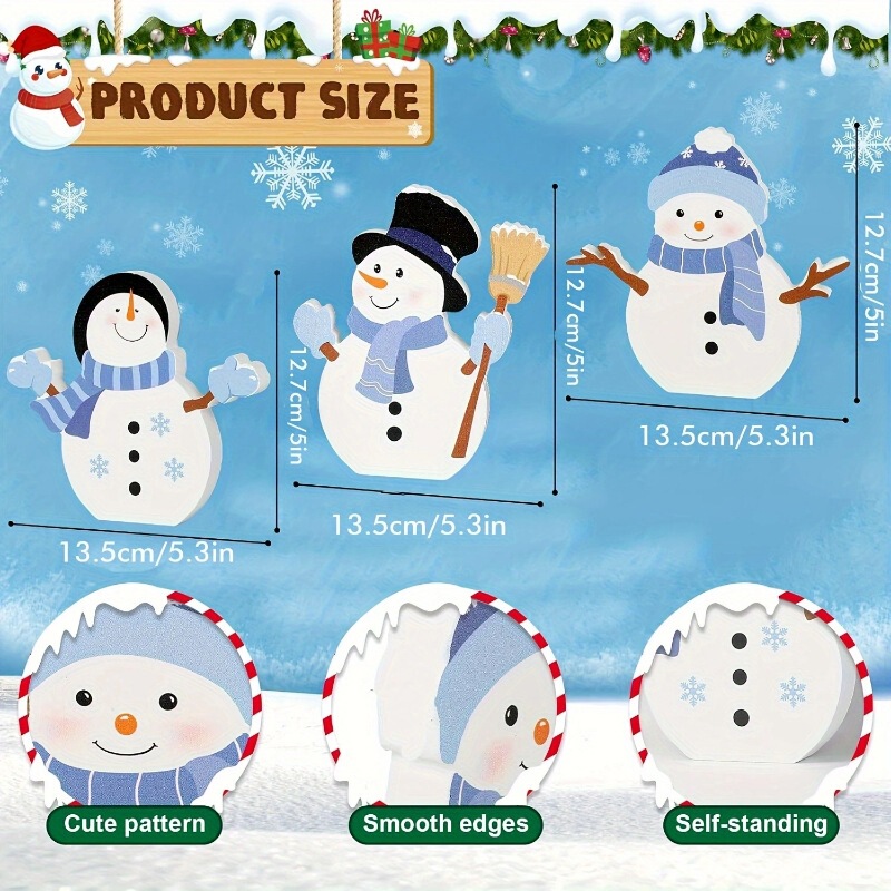 クロスボーダー新製品 3 ピース クリスマス 小さな雪だるま かわいい漫画の装飾品|undefined