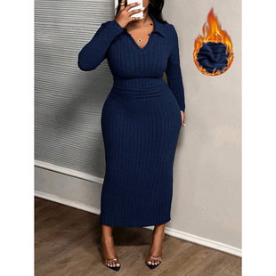 S 43703 Rib V-neck dress �_�y V �I�Lȹ�羳���uͨ��