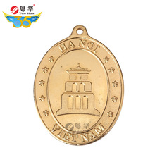 厂家直销纪念币黄铜币楼塔带环纪念金币金属纪念章双面代币