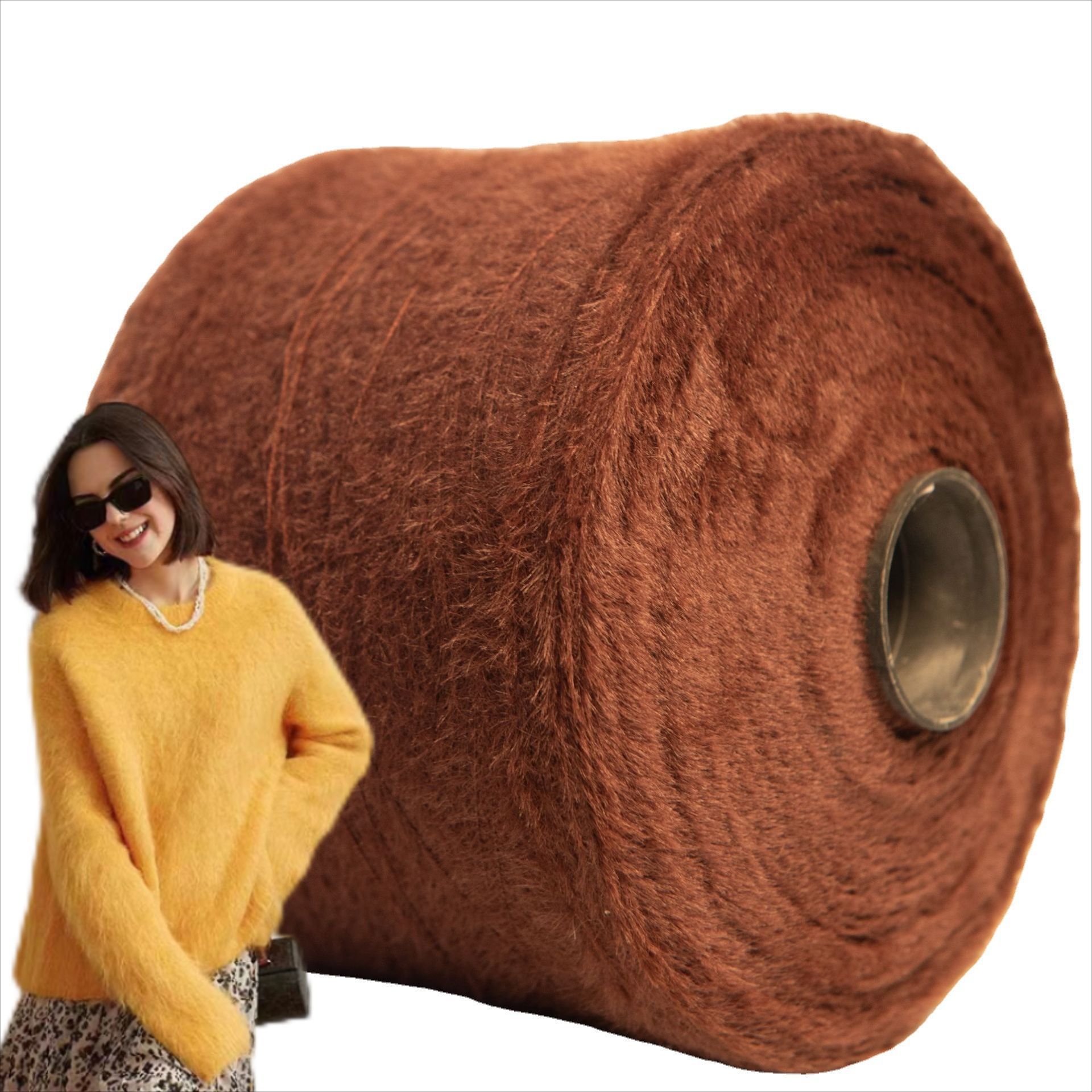 直供8厘米仿貂花式纱特种纱尼龙羽毛纱卷毛毛衣毛毯围巾不掉毛