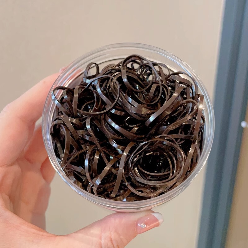 女童彩色一次性发圈不伤发橡皮筋宝宝扎头绳黑色小发饰头绳|undefined