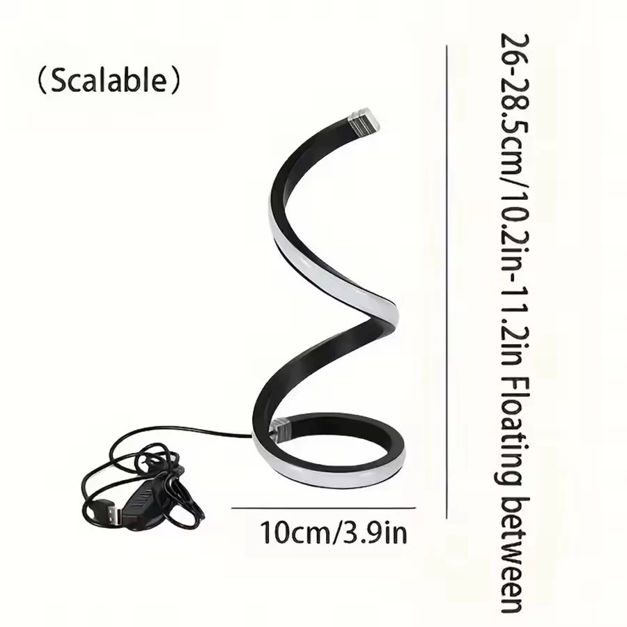 Спиральная настольная лампа L701 USB 5V, 5W LED, трехцветная настройка яркости, современная регулируемая